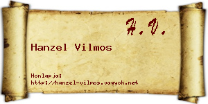 Hanzel Vilmos névjegykártya