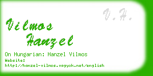 vilmos hanzel business card
